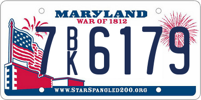 MD license plate 7BK6179