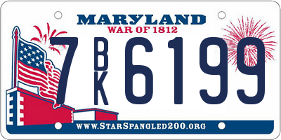 MD license plate 7BK6199