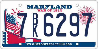 MD license plate 7BK6297