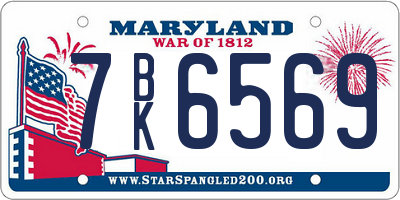 MD license plate 7BK6569