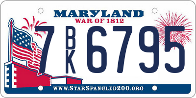 MD license plate 7BK6795