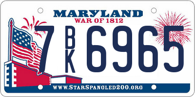 MD license plate 7BK6965
