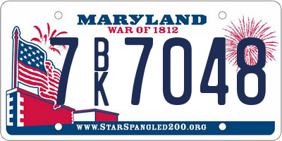 MD license plate 7BK7048