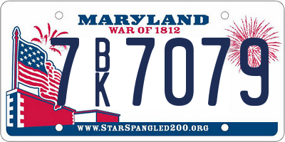 MD license plate 7BK7079