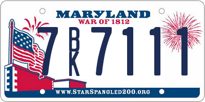 MD license plate 7BK7111