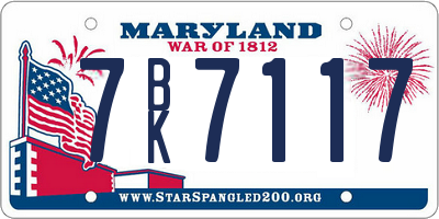 MD license plate 7BK7117
