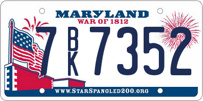 MD license plate 7BK7352
