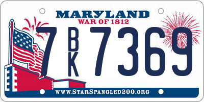 MD license plate 7BK7369