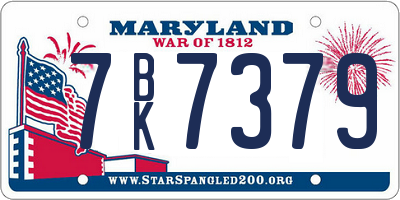 MD license plate 7BK7379
