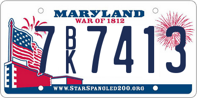 MD license plate 7BK7413