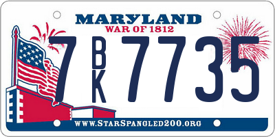MD license plate 7BK7735