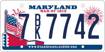 MD license plate 7BK7742