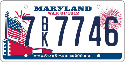 MD license plate 7BK7746