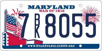 MD license plate 7BK8055
