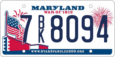 MD license plate 7BK8094