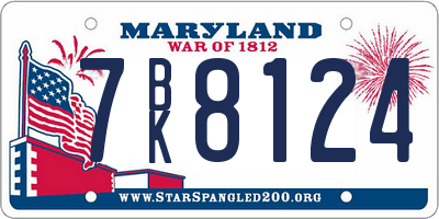 MD license plate 7BK8124