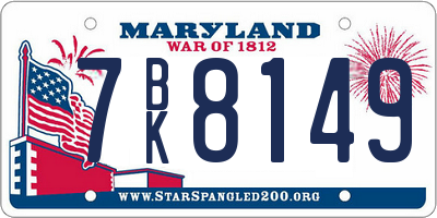 MD license plate 7BK8149