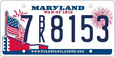 MD license plate 7BK8153