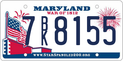 MD license plate 7BK8155