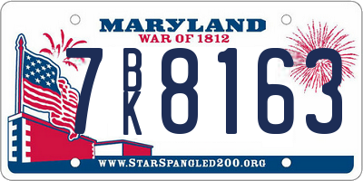 MD license plate 7BK8163