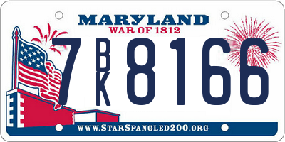 MD license plate 7BK8166