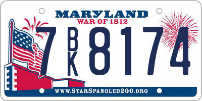 MD license plate 7BK8174