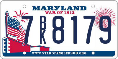 MD license plate 7BK8179
