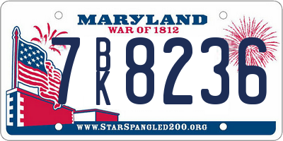 MD license plate 7BK8236