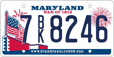 MD license plate 7BK8246