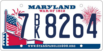 MD license plate 7BK8264