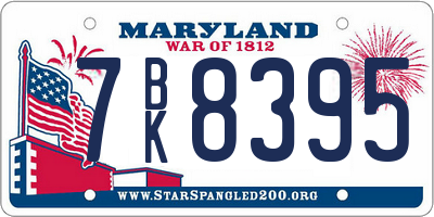 MD license plate 7BK8395