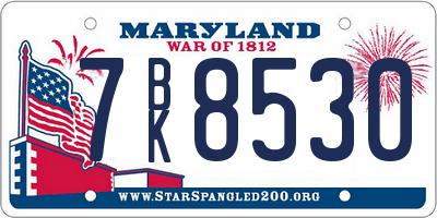MD license plate 7BK8530