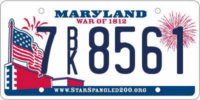MD license plate 7BK8561