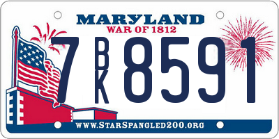 MD license plate 7BK8591