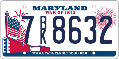 MD license plate 7BK8632