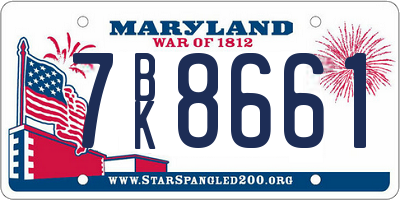 MD license plate 7BK8661
