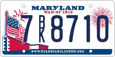 MD license plate 7BK8710