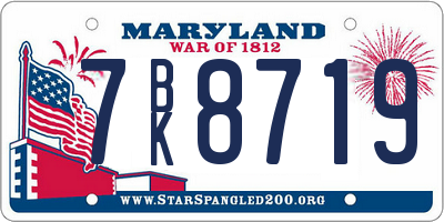 MD license plate 7BK8719