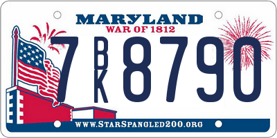 MD license plate 7BK8790