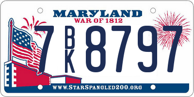 MD license plate 7BK8797