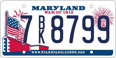 MD license plate 7BK8799