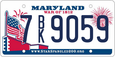 MD license plate 7BK9059