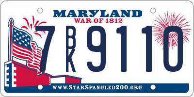MD license plate 7BK9110