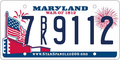 MD license plate 7BK9112