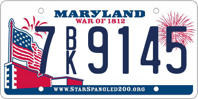 MD license plate 7BK9145