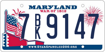 MD license plate 7BK9147