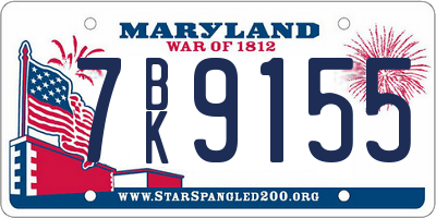 MD license plate 7BK9155