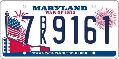 MD license plate 7BK9161