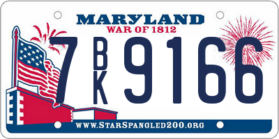 MD license plate 7BK9166