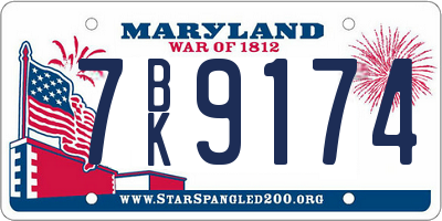 MD license plate 7BK9174